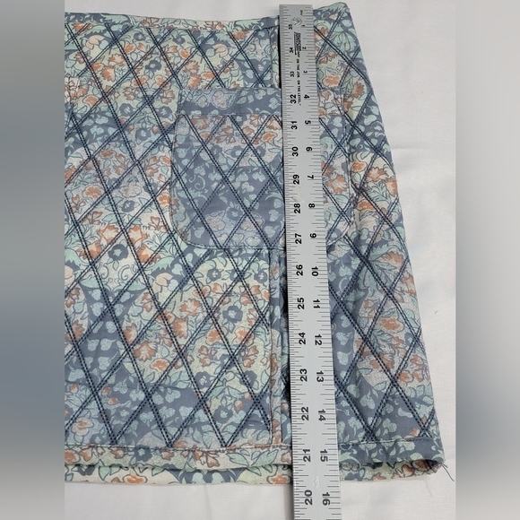 Free People Darla Quilted Mini Skirt Womens Size 2 A- Line Patch Pockets Floral - Picture 11 of 11